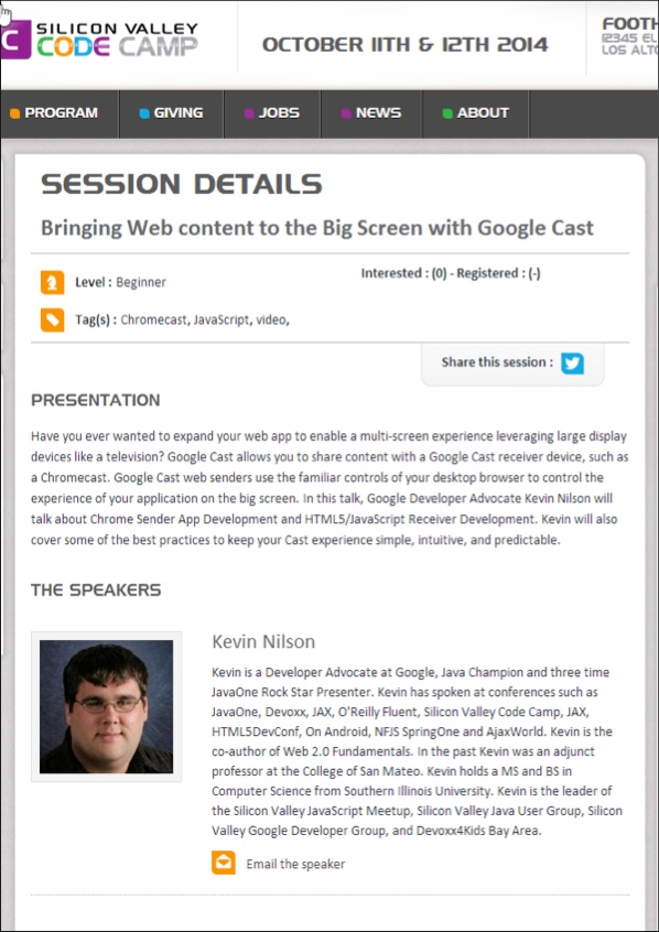 session details