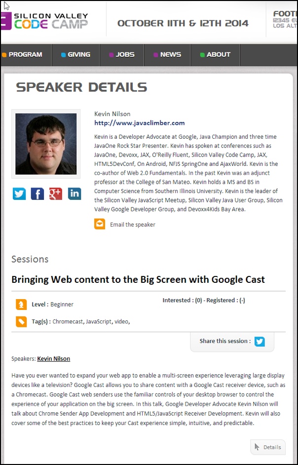 speaker details